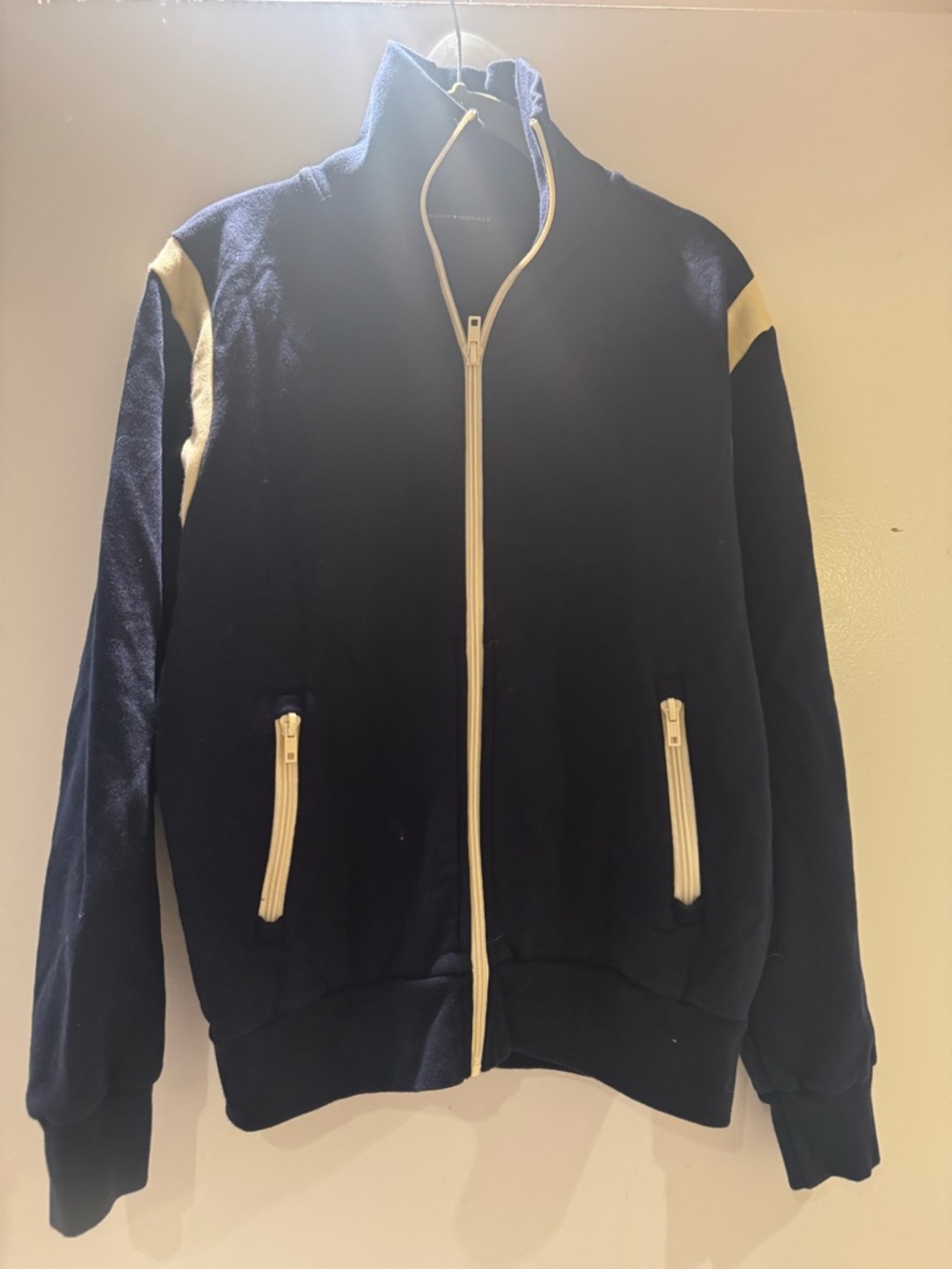 Brandy Melville Navy Jacket with Cream Trim